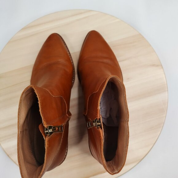 Madewell Charley Bootie Leather Block Heel English Saddle K5307 Women US 8 - Picture 7 of 16